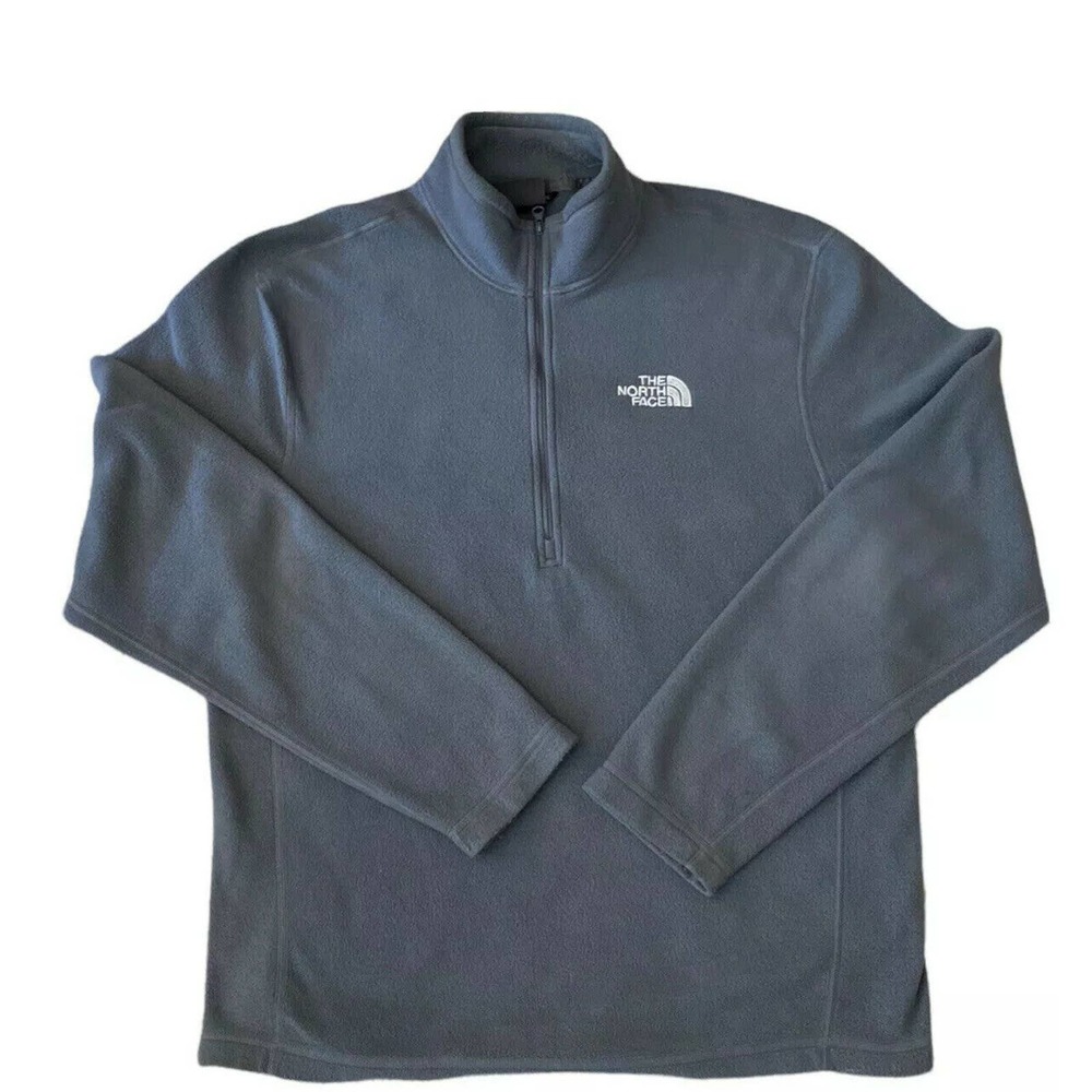 The North Face TNF 1/4‎ Zip Pullover Sweatshirt Fleece Grey Top Men’s Size Small